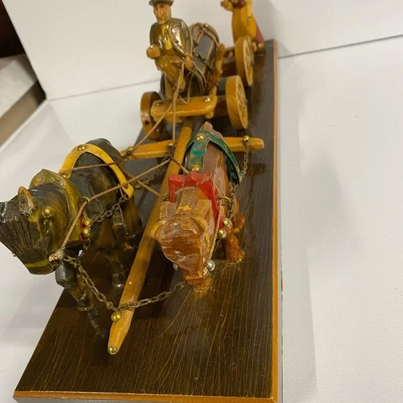 Rhon Sepp German Hand Carved Carriage Scene. Rare. Vintage 60’s or older.
